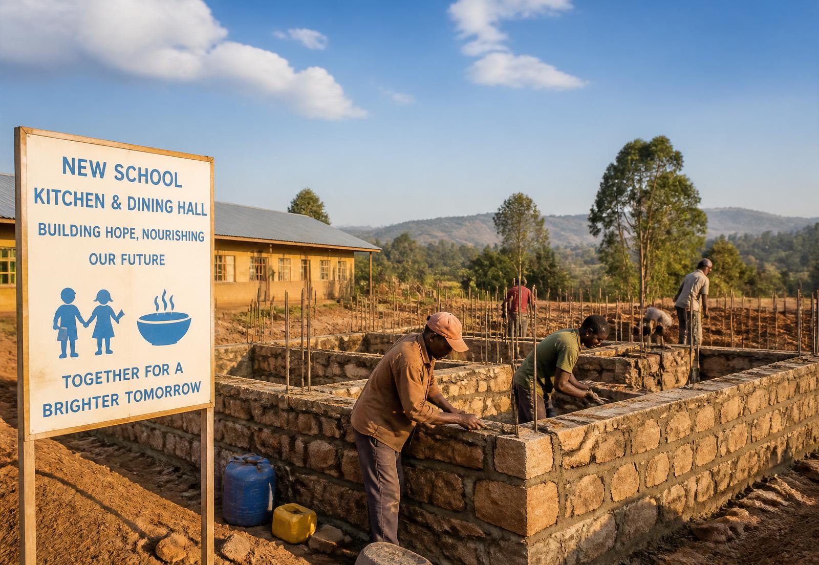 Construcción del nuevo bloque de alimentación del colegio de Tsehay en Etiopía
